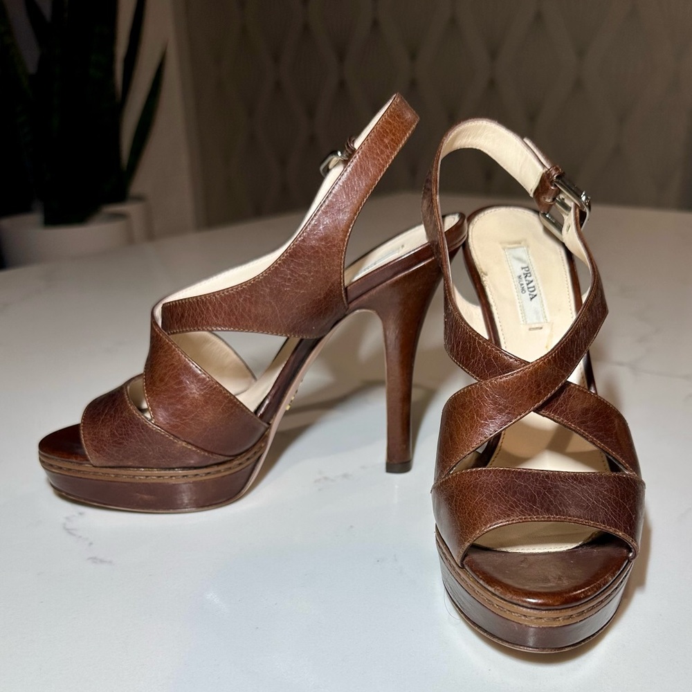 Prada | Brown Leather Heels